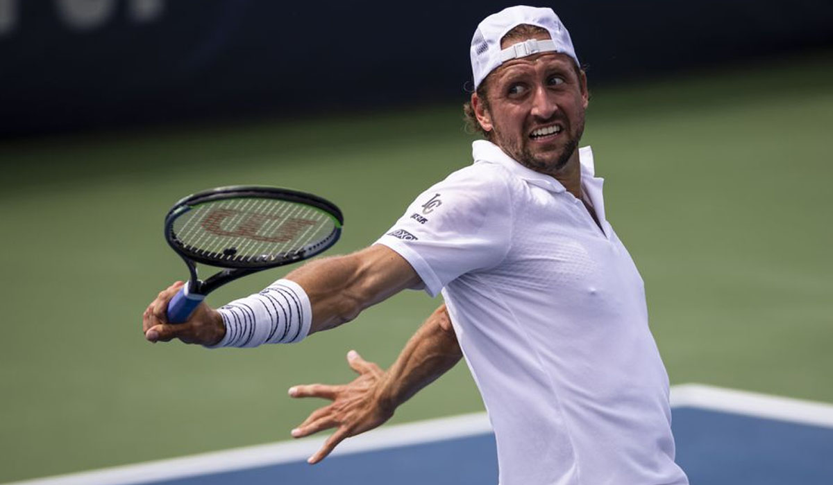 Sandgren hit in groin